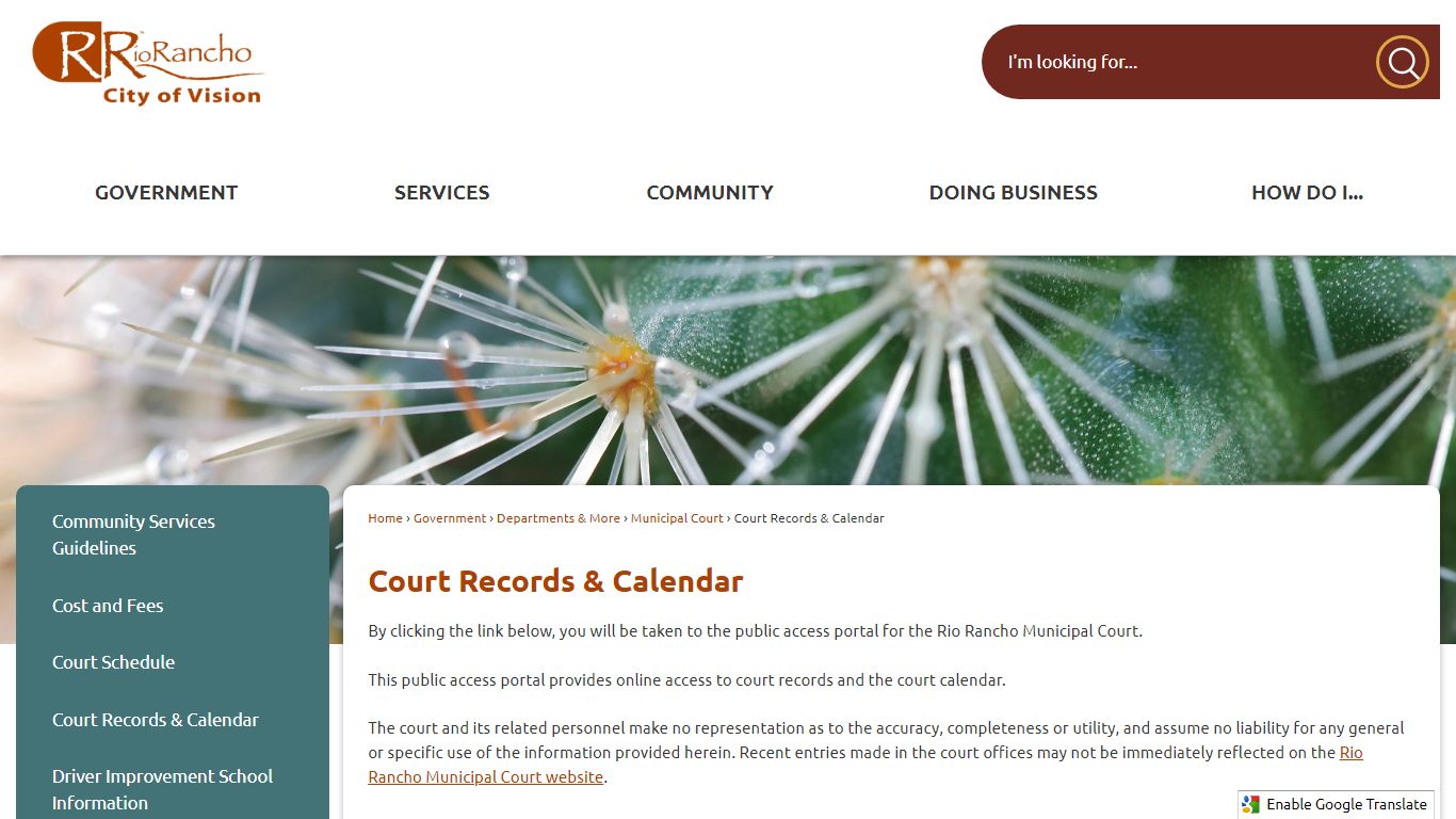 Court Records & Calendar | The Official Site of Rio Rancho, NM