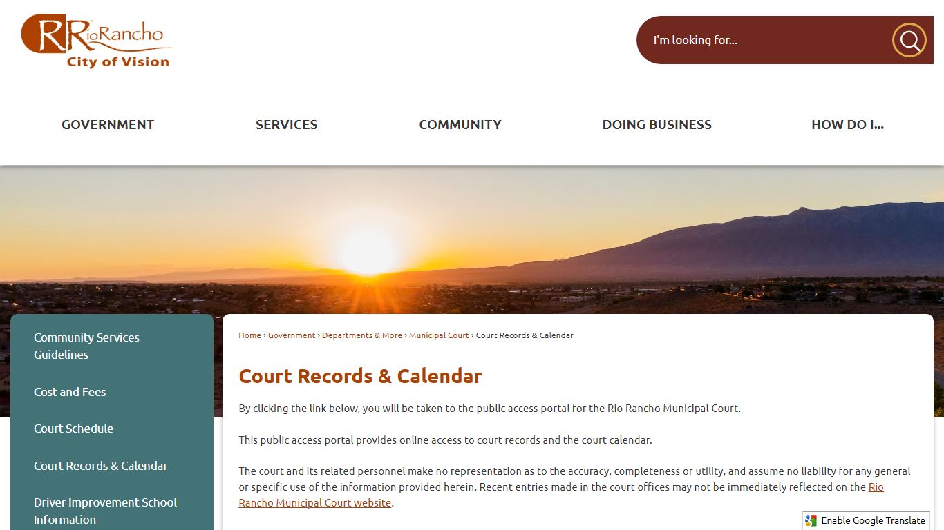 Court Records & Calendar | The Official Site of Rio Rancho, NM